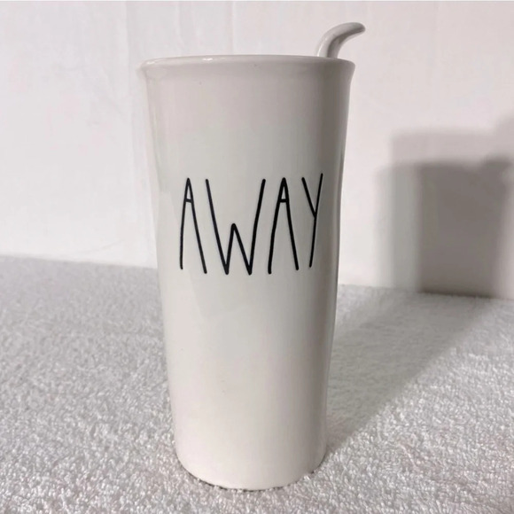 Rae Dunn “AWAY” Mug by  Magenta Tall Ceramic Coffee Travel Mug Tumbler W/ Lid - Picture 1 of 12